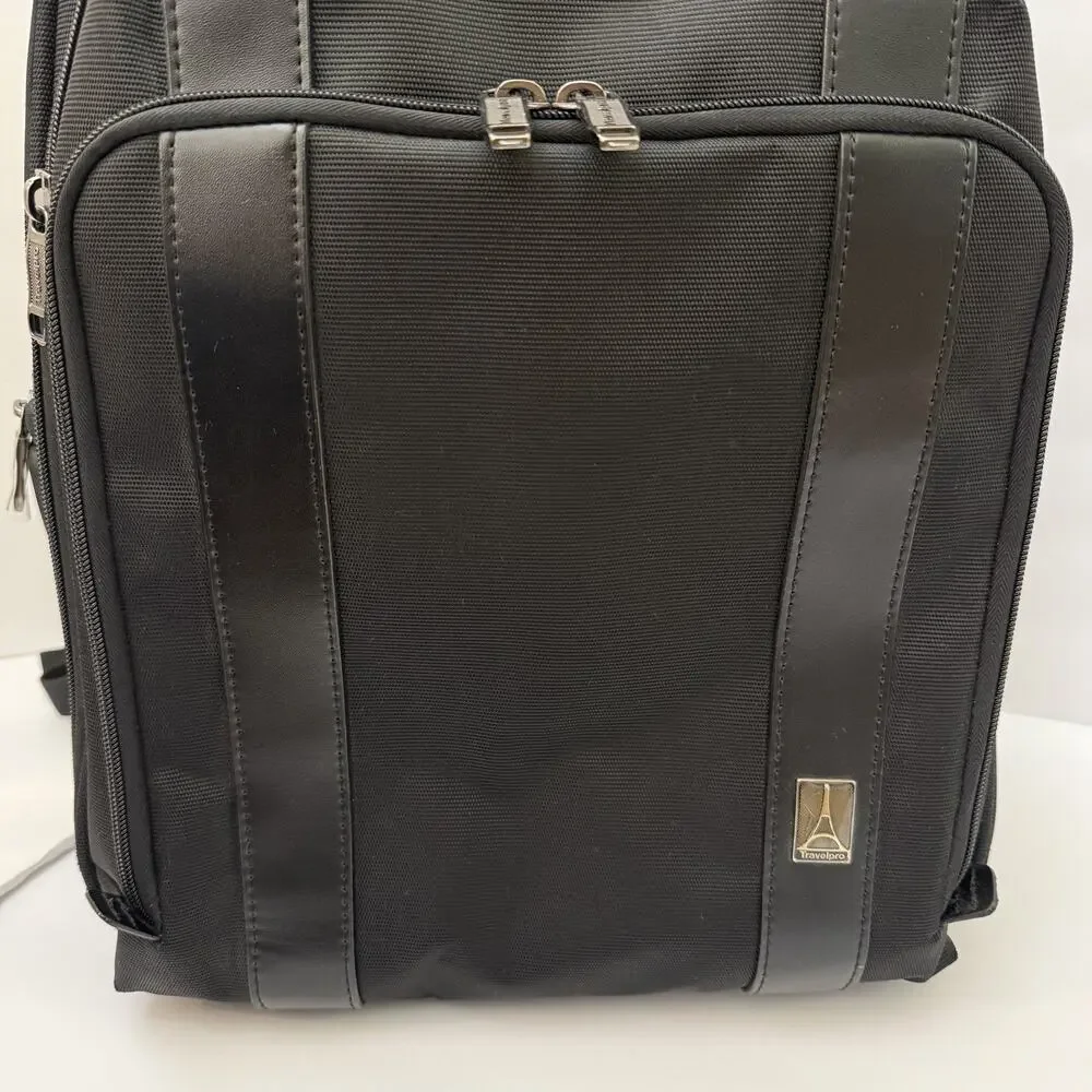 Travelpro Crew Executive Choice 2 Backpack Laptop RFID USB Leather Trim Like New